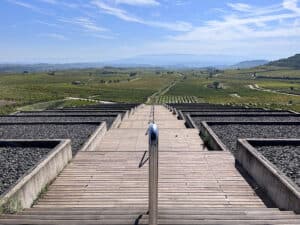 Aussicht von der Bodega Baigorri ins Land